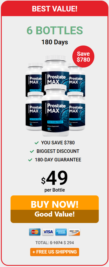 Prostate Max prostate support order now 180 days supply supplement